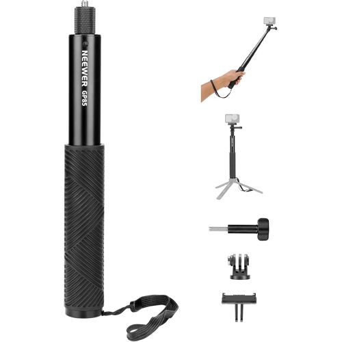 NEEWER Kit de Tige d'Extension Compatible avec DJI OSMO Action 5 Pro 4 3 GoPro Insta360 AKASO, Selfie Stick Invisible 47,6"",Adaptateur pour Action Cam et Support Magnétique pour Vidéo,GP-85