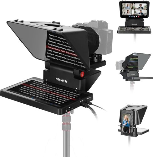 NEEWER 2 en 1 Téléprompteur 11"" avec écran pour Windows MacOS, Mise en Miroir d'écran, Portable pour Appareil Photo Téléphone Portable Webcam pour Diffusion Direct Youtube Twitch Conférence, X11+TM8