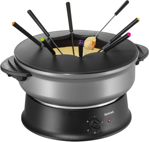 Caquelon Fondue 30 L Argenté Antiadhésif Avec Couvercle