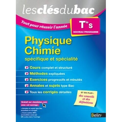 Physique Chimie Enseignement Spécifique Et Spécialité Tle S