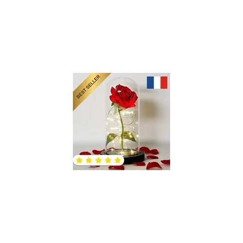 Rose Éternelle LED Durable Résistant sous Dôme Cadeau Saint Valentin Noël Mères