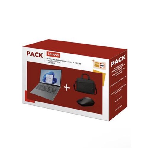 Pack PC Portable Lenovo IdeaPad Slim 314IAH8 14" Intel Core i5 16 Go RAM 512 GoSSD Gris Arctique + Souris Sans fil + Sacoche 