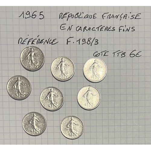 Lot De 8 Pièces De 50 Centimes 1965