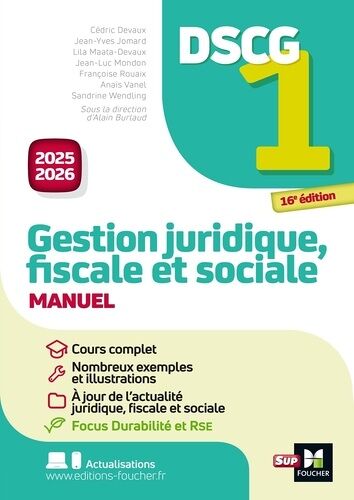 Gestion Juridique, Sociale Et Fiscale Dscg 1