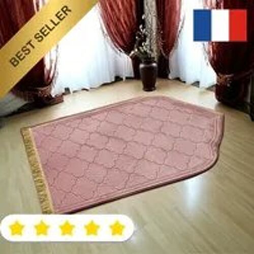 Tapis De Prière Musulman Portable Avec Pompons, Pour Adultes Et Enfants Rose
