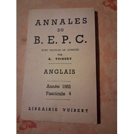 Annales Du B.E.P.C. Anglais Année 1952