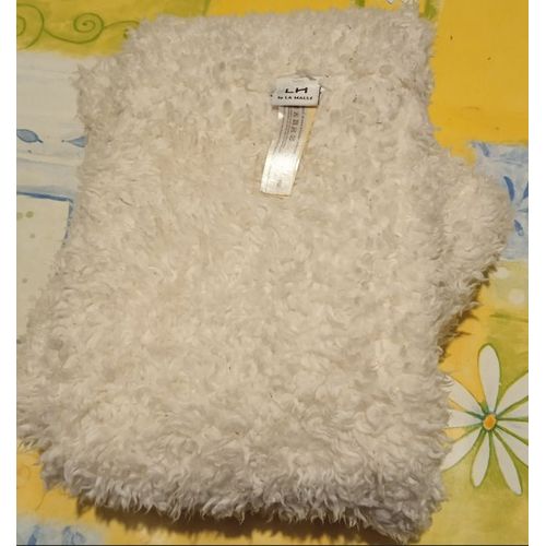 Echarpe Infinie - " La Halle " - Blanc - Polyester - 20 Cm De Haut - Taille Unique
