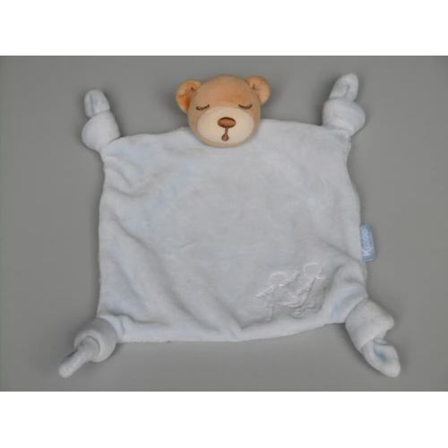 Doudou ours plat Kaloo bleu beige enfants