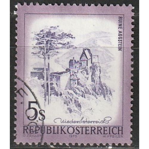 Série Belle Autriche, Timbre Oblitéré. Château D'Aggstein. 1973 N° 1260