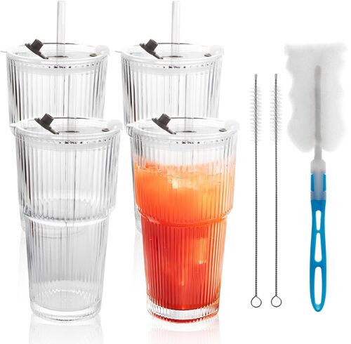 Gobelets Fraise 500 Ml Avec Couvercle Et Paille