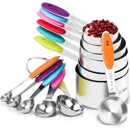 Tasses Et Cuillères Doseuses En Acier Inoxydable 18/8 Multicouleur