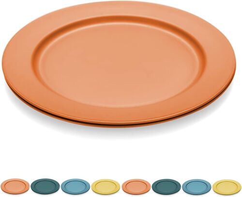 Ensemble 8 Assiettes Incassables En Plastique Orange