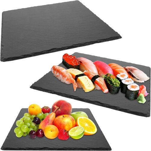 Lot De 3 Plateaux En Ardoise ¿ 30 × 30 Cm