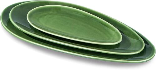 Plateaux De Service Ovales En Porcelaine 3 Tailles