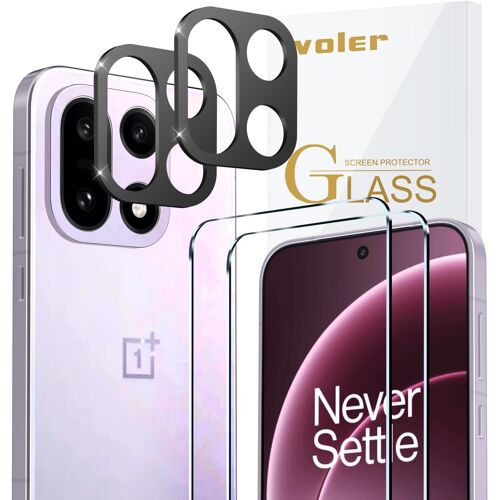 JGD-Pack de 2 Film de Protection d¿écran en Verre Trempé pour Oneplus 15, avec 2 Pièces Caméra Arrière Protecteur, Dureté 9H Glass, Anti Rayures, sans Bulles