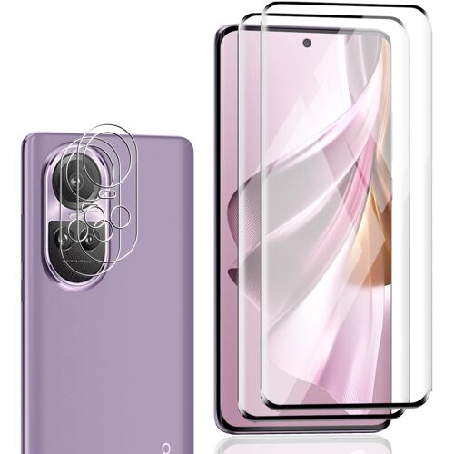 2+2 Pi¿¿ces Verre Tremp¿¿ pour Oppo Reno 10/10 Pro, Protection d'¿¿cran et Cam¿¿ra Protecteur, Anti Rayures Film 9H Duret¿¿ Vitre Incassable, R¿¿sistant, Sans Bulles, HD Clart¿¿ prot¿¿ge ¿¿cran