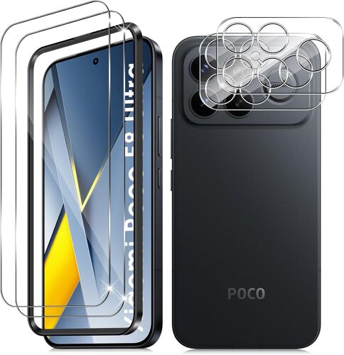 KALANKA-Verre Trempé pour Xiaomi POCO F8 Ultra, 2+2 Pièces Protection D'écran Film et Caméra Arrière Protecteur Avec Outils d'installation, 9H Dureté Haute Définition Sans Bulles