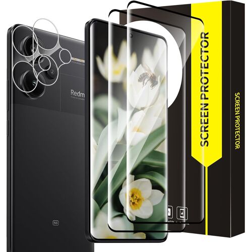 KALANKA-2+2 Verre trempé pour Xiaomi Redmi Note 13 Pro Plus 5G, Dureté 9H Vitre Protection+Film d'objectif, 3D Bubble Free, Anti Rayures, HD Sensibilité Redmi Note 13 Pro Plus Protection écran