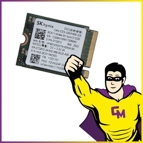 SSD NVMe M.2 2230 512 Go SK Hynix BC511 HFM512GDGTNI Clé M