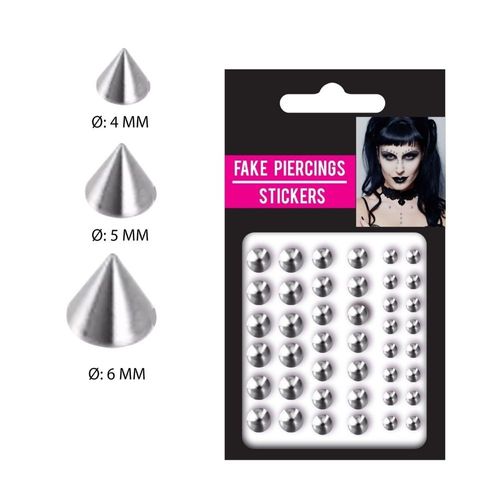 Autocollants Piercing Pointe 4-5-6mm Argent