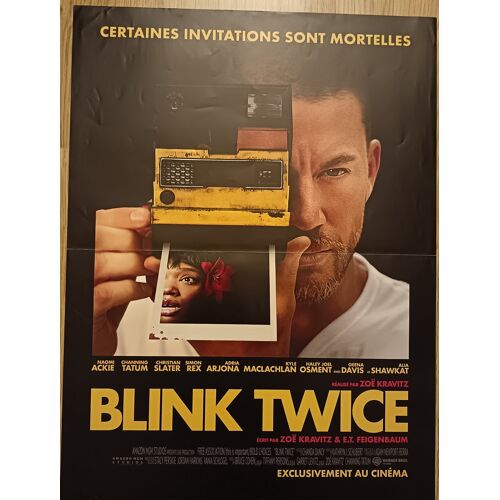 Blink Twice - Affiche Pliée Originale De Cinéma - Format 40x60 Cm - Un Film De Zoë Kravitz Avec Naomi Ackie, Channing Tatum, Christian Slater, Simon Rex, Adria Arjona - Année 2024