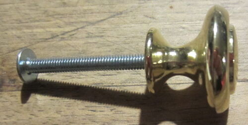 Poignée de Meuble ou Tiroir en Métal Doré 1,8 cm de long 2,4 cm de diamètre Vis 3,5 cm de long