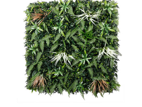 Dalle Végétale Murale Artificielle - Structure Et Feuillage Sabana - 100 X 100 Cm -Nature