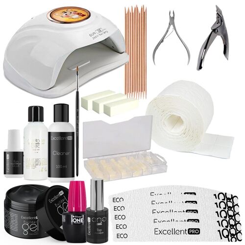 Kit Manucure Economique Avec Lampe Uv Ongles, Gels Uv Et Accessoires Multicolore