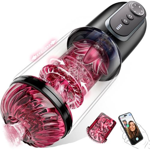 Loranka-Masturbator Sexspielzeug Masturbieren Für Männer 5 Teleskopfunktion 5 Rotierend 5 Saugen, Vibratorensets Realistisch Zungenleck Blowjob, Vagina Muschi Sex Toys Penispumpe, Masturbatoren Tasch