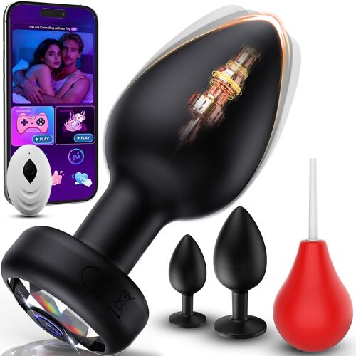 Jgd-Ensemble De 4 Gode Anal Avec Poire A Lavement Pour Anus - Pureté Douce, Sensation Soyeuse, Vibromasseur Anal À Distance App Sextoy Femme, Sex Toy¿S Homme Dildo Jouet Adulte Couple
