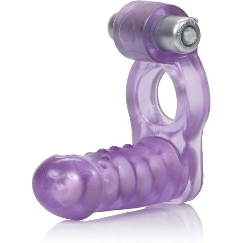 Loranka-California Exotic Double Diver Vibrating Ring Novelties Gaine Vibrante Pourpre