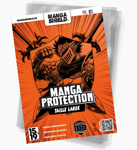 Pochettes Protection Manga - Taille Large - Lots De 100 Pochettes Manga Shield | Sans Pvc | Idéal Shonen, Seinen | Manga Shield | Protection Uv, Poussière Et Humidité De Vos Manga