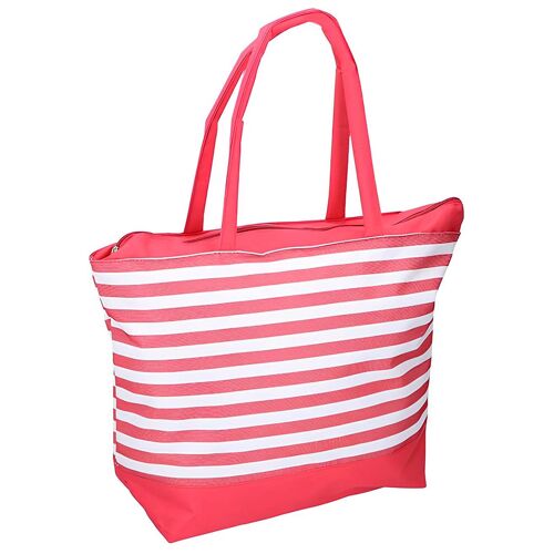 Sac de Plage Zippé Léger Et Spacieux Pour Vacances Et Plage Fresh&cold Rouge