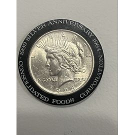 Dollar Usa ¿ Peace Dollar Argent 1923 ¿ Silver Anniversary 1964