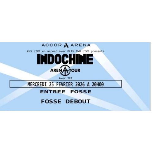Place De Concert Pour Indochine Le Mercredi 25 Février À 20h À Paris