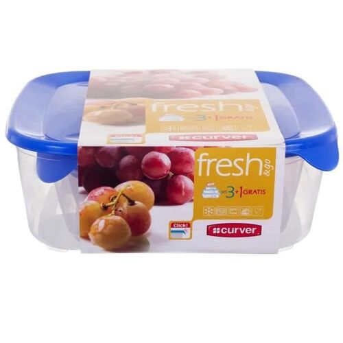 Conteneurs De Stockage Alimentaire - Curver - Set De 4 - Plastique - Bpa Gratuit - Compatible Congélateur