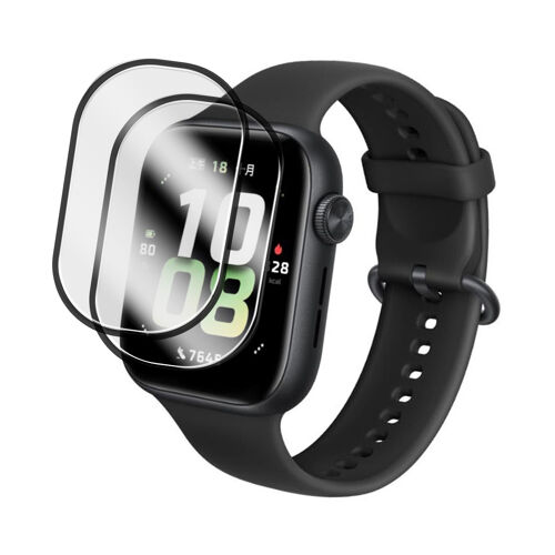 Lot de 2 Verres trempé pour Honor Watch 5 1.85""- Film de protection avec bordures Noir - Visiodirect -