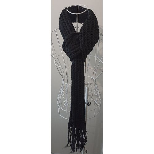 Echarpe Longue En Maille Noire
