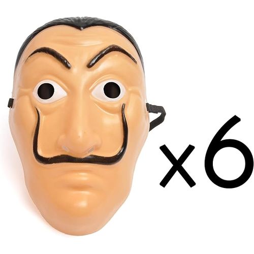 Ciao ¿ Lot De 6 Masques Dali ¿La Casa De Papel¿, Unisexe Adulte, Modèle 23422.6, Rose.