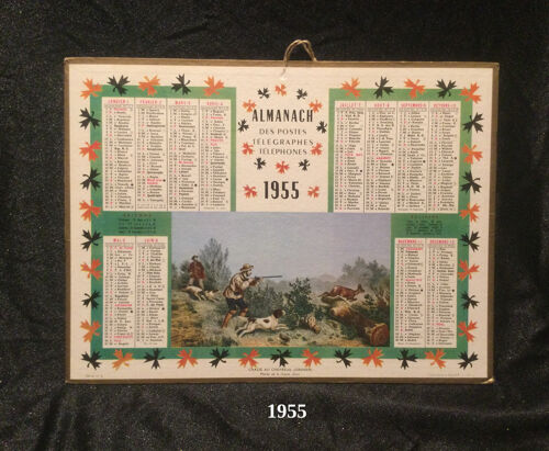Calendrier Almanach 1955 Chasse Au Chevreuil Grenier Musée De La Chasse Gien Oller, Paris
