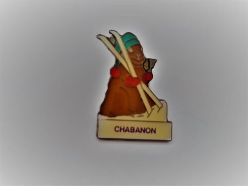Pins Ville Chabanon Marmotte Et Skis / Base Dorée