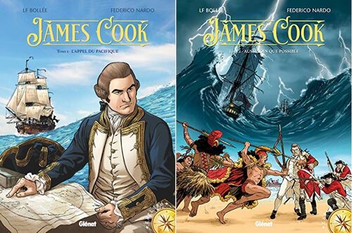 Lot Diptyque Complet James Cook 1 L'Appel Du Pacifique & 2 Aussi Loin Que Possible Eo 2020 & 2021 Glénat Explora Bollée Nardo Stéphane Dugast Marine Cartographie Explorations Découvertes Géographie