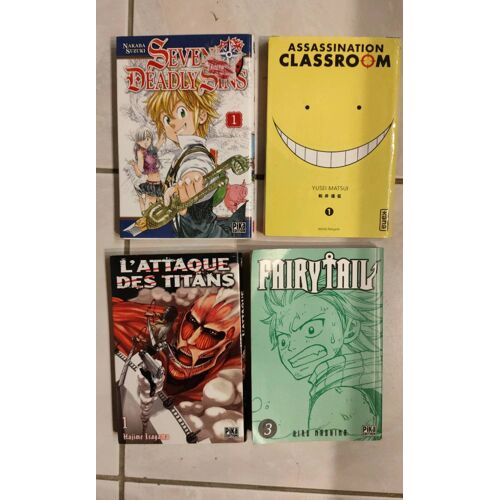 Lot Manga Nakaba Suzuki 9782811613563 - Yusei Matsui 9782505019442 - Niro Mashina 9782845999749 - Hajime Isayama L Attaque Des Titans
