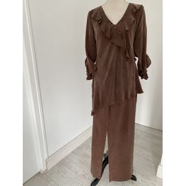 Ensemble Pantalon Tunique Taille 42/44 Marron Marque 123