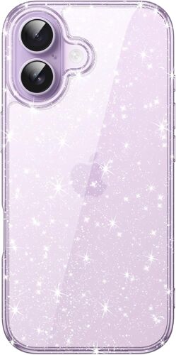 ELVORIX-Coque à Paillettes pour iPhone 17 6,3 Pouces, Étui Housse Antichoc Bumper Bling Sparkle, Mignon Étincelant pour Femmes et Filles (Violet)