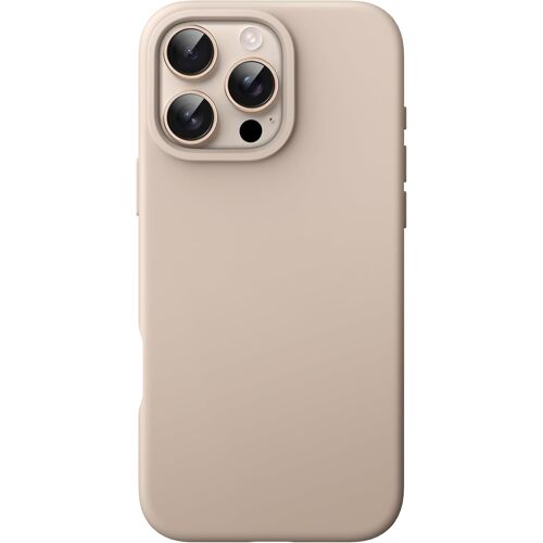 ELVORIX-Coque Silicone Liquide pour iPhone 16 Pro Max 6,9 Pouces, Étui de Protection Intégrale Soyeuse et Douce au Toucher, Housse Anti-Rayures avec Doublure en Microfibre (Titane Sable)