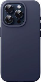 KALANKA-Coque Silicone pour iPhone 15 Pro 6,1 Pouces, Protection Complète du Corps au Toucher Soyeux, Étui Housse Anti-Chocs (Bleu)