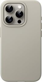 KALANKA-Coque Silicone pour iPhone 15 Pro 6,1 Pouces, Protection Complète du Corps au Toucher Soyeux, Étui Housse Anti-Chocs (Titane Naturel)