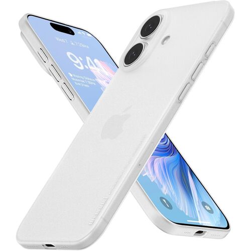 KALANKA-Coque pour iPhone 17, 0.3 mm Etui Ultra Mince, Finition Matte [Résistant aux Chocs, Antidérapant, Anti-Rayures].Coque de Protection pour iPhone 17 -Trans-Blanc