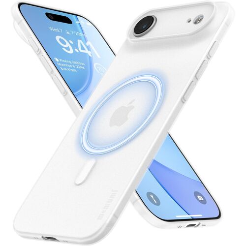 LORANKA-Magnétique Coque pour iPhone Air, 0.3 mm Etui Ultra Mince, Compatible Mag-Safe,Finition Matte [Antidérapant, Anti-Rayures].Coque de Protection pour iPhone 17 Air -Trans-Blanc